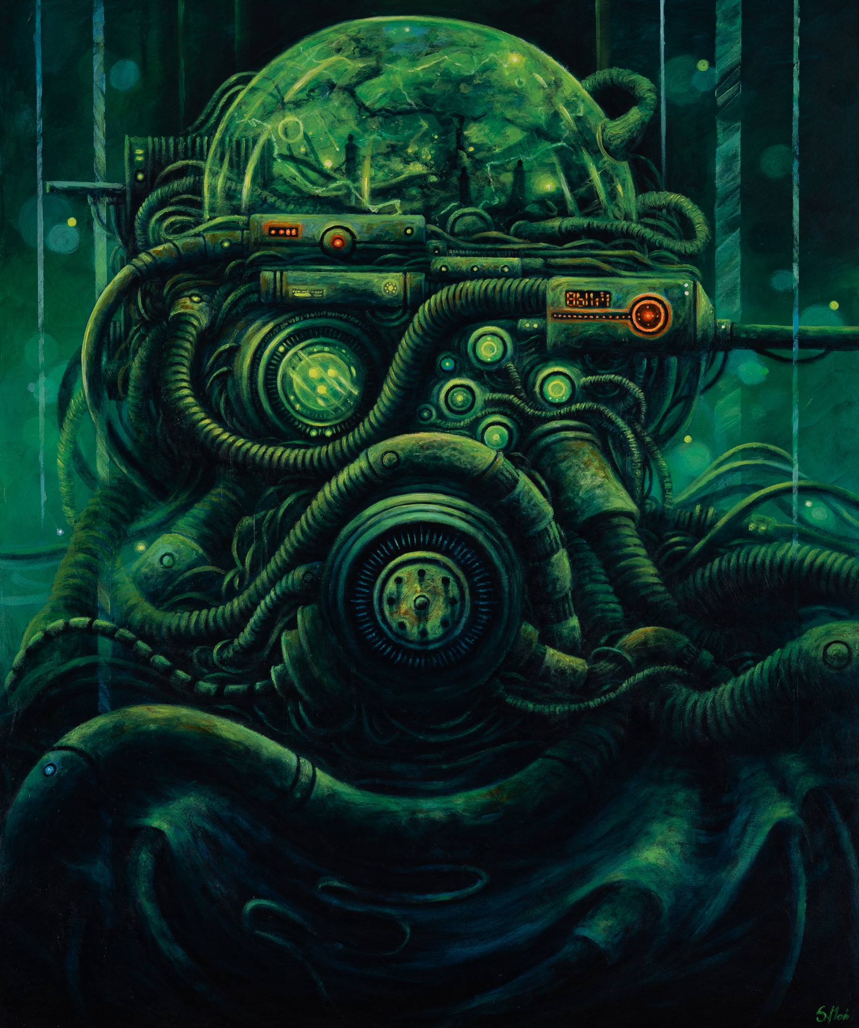 150. Sebastian Moń Prorok II 50x70cm Akryl na płycie 2025r