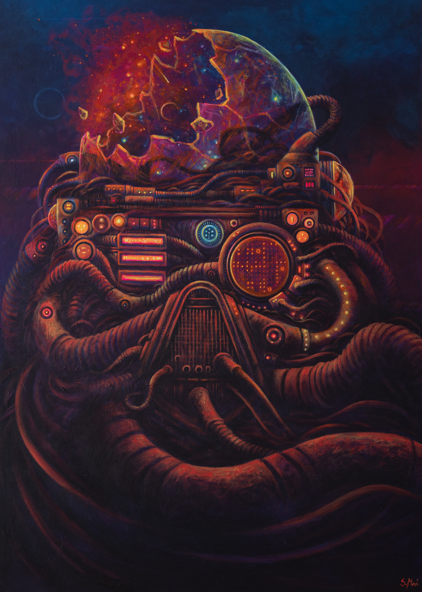 155. Moń Prorok III 50x70cm akryl na płycie 2025r